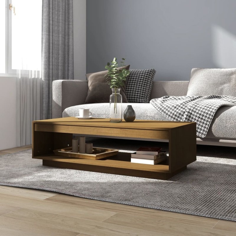 vidaXL Couchtisch Honigbraun 110x50x33,5 cm Kiefer Massivholz vidaXL Couchtisch Honigbraun 110x50x33,5 cm Kiefer Massivholz
