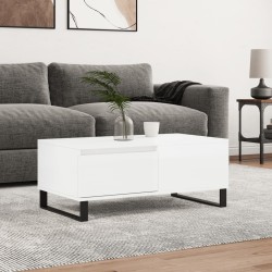 vidaXL Couchtisch Hochglanz-Weiß 90x50x36,5 cm Holzwerkstoff