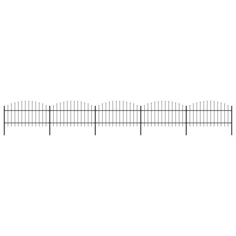 Gartenzaun mit Speerspitzen Stahl (1 - 1,25) x 8,5 m Schwarz Gartenzaun mit Speerspitzen Stahl (1 - 1,25) x 8,5 m Schwarz