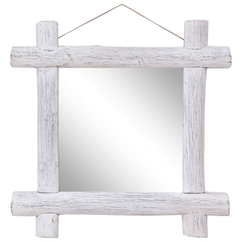 vidaXL Holzspiegel Weiß 70x70 cm Altholz Massiv vidaXL Holzspiegel Weiß 70x70 cm Altholz Massiv