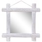vidaXL Holzspiegel Weiß 70x70 cm Altholz Massiv vidaXL Holzspiegel Weiß 70x70 cm Altholz Massiv