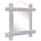vidaXL Holzspiegel Weiß 70x70 cm Altholz Massiv vidaXL Holzspiegel Weiß 70x70 cm Altholz Massiv