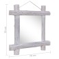 vidaXL Holzspiegel Weiß 70x70 cm Altholz Massiv vidaXL Holzspiegel Weiß 70x70 cm Altholz Massiv