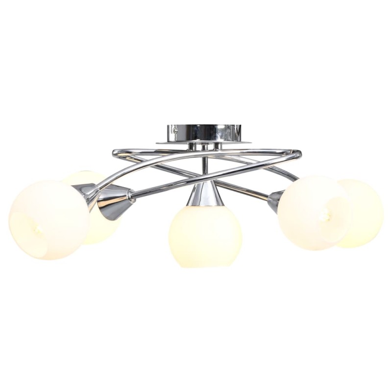 vidaXL Deckenleuchte mit Keramik-Lampenschirmen für 5 E14 Glühlampen vidaXL Deckenleuchte mit Keramik-Lampenschirmen für 5 E14 Glühlampen