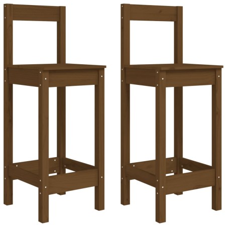 vidaXL Barstühle 2 Stk. Honigbraun 40x41,5x112 cm Massivholz Kiefer