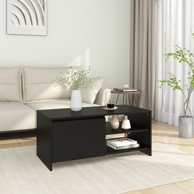 vidaXL Couchtisch Schwarz 102x50x45 cm Holzwerkstoff vidaXL Couchtisch Schwarz 102x50x45 cm Holzwerkstoff