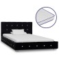 Bett mit Memory-Schaum-Matratze Schwarz Samt 90 x 200 cm Bett mit Memory-Schaum-Matratze Schwarz Samt 90 x 200 cm