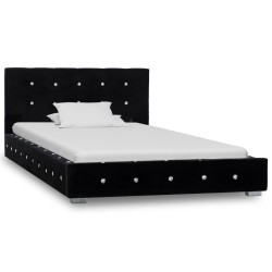 Bett mit Memory-Schaum-Matratze Schwarz Samt 90 x 200 cm