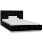 Bett mit Memory-Schaum-Matratze Schwarz Samt 90 x 200 cm Bett mit Memory-Schaum-Matratze Schwarz Samt 90 x 200 cm