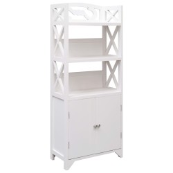 vidaXL Badezimmerschrank Weiß 46x24x116 cm Paulownia Holz