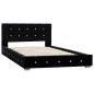 Bett mit Memory-Schaum-Matratze Schwarz Samt 90 x 200 cm Bett mit Memory-Schaum-Matratze Schwarz Samt 90 x 200 cm