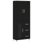 Highboard Schwarz 69,5x34x180 cm Holzwerkstoff Highboard Schwarz 69,5x34x180 cm Holzwerkstoff