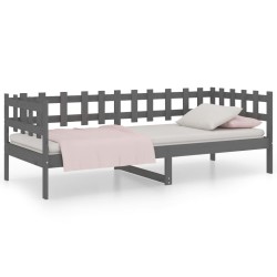 vidaXL Tagesbett Grau 90x200 cm Massivholz Kiefer