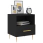 vidaXL Nachttisch Schwarz 40x35x47,5 cm Holzwerkstoff vidaXL Nachttisch Schwarz 40x35x47,5 cm Holzwerkstoff