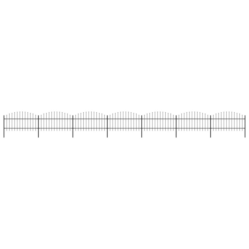 Gartenzaun mit Speerspitzen Stahl (1 - 1,25) x 11,9 m Schwarz Gartenzaun mit Speerspitzen Stahl (1 - 1,25) x 11,9 m Schwarz