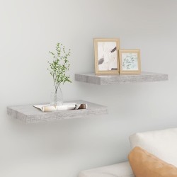 vidaXL Schweberegale 2 Stk. Betongrau 40x23x3,8 cm MDF 