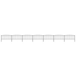 Gartenzaun mit Speerspitzen Stahl (0,5 - 0,75) x 11,9 m Schwarz