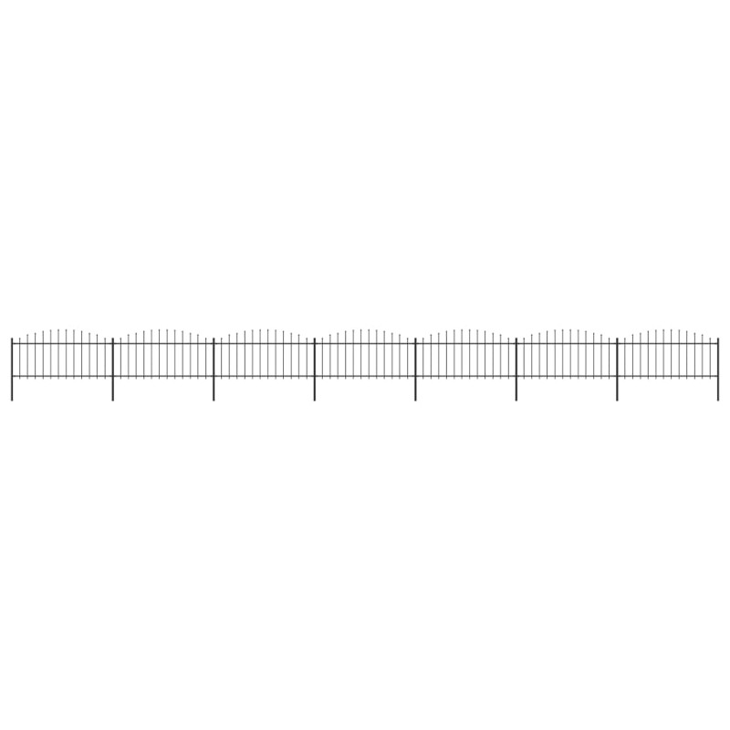 Gartenzaun mit Speerspitzen Stahl (0,5 - 0,75) x 11,9 m Schwarz Gartenzaun mit Speerspitzen Stahl (0,5 - 0,75) x 11,9 m Schwarz
