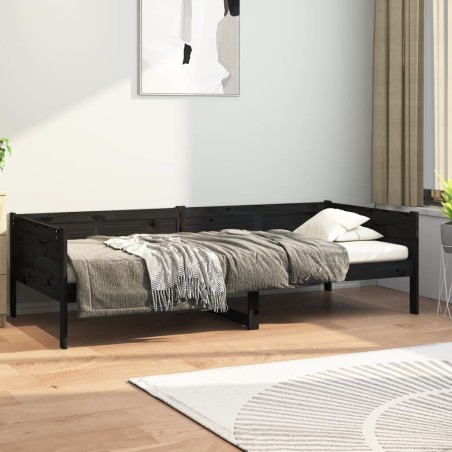 vidaXL Tagesbett Schwarz Massivholz Kiefer 90x200 cm
