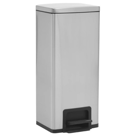 vidaXL Mülleimer mit Pedal Anti-Fingerabdruck 30 L Silbern Edelstahl  