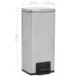 vidaXL Mülleimer mit Pedal Anti-Fingerabdruck 30 L Silbern Edelstahl vidaXL Mülleimer mit Pedal Anti-Fingerabdruck 30 L Silbern Edelstahl