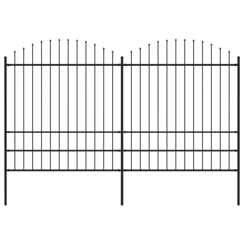vidaXL Gartenzaun mit Speerspitzen Stahl (1,75 - 2) x 3,4 m Schwarz vidaXL Gartenzaun mit Speerspitzen Stahl (1,75 - 2) x 3,4 m Schwarz