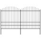 vidaXL Gartenzaun mit Speerspitzen Stahl (1,75 - 2) x 3,4 m Schwarz vidaXL Gartenzaun mit Speerspitzen Stahl (1,75 - 2) x 3,4 m Schwarz