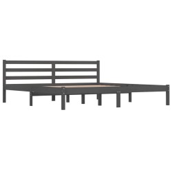vidaXL Massivholzbett Kiefer 180x200 cm Grau