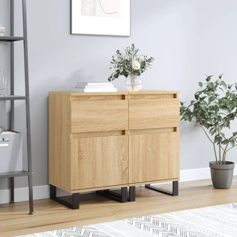 vidaXL Sideboards 2 Stk. Sonoma-Eiche 40x35x70 cm Holzwerkstoff vidaXL Sideboards 2 Stk. Sonoma-Eiche 40x35x70 cm Holzwerkstoff