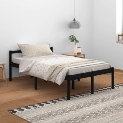 vidaXL Massivholzbett Schwarz Kiefer 120x200 cm
