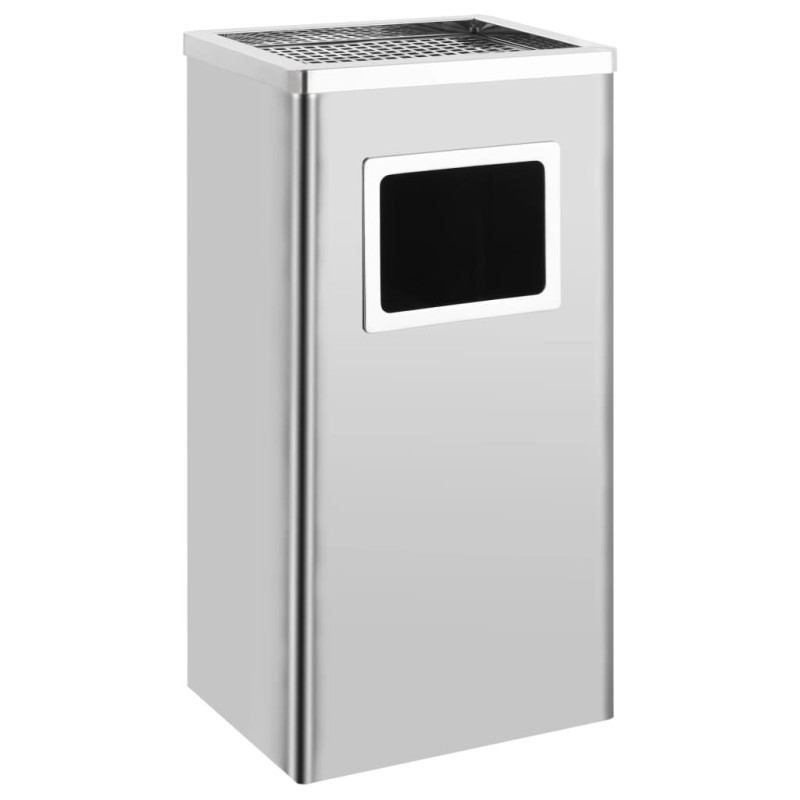 vidaXL Mülleimer mit Aschenbecher Hotel 45 L Edelstahl vidaXL Mülleimer mit Aschenbecher Hotel 45 L Edelstahl