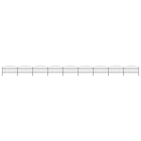 Gartenzaun mit Speerspitzen Stahl (0,75 - 1) x 15,3 m Schwarz