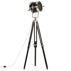 vidaXL Stativlampe Schwarz Mango Massivholz 171 cm