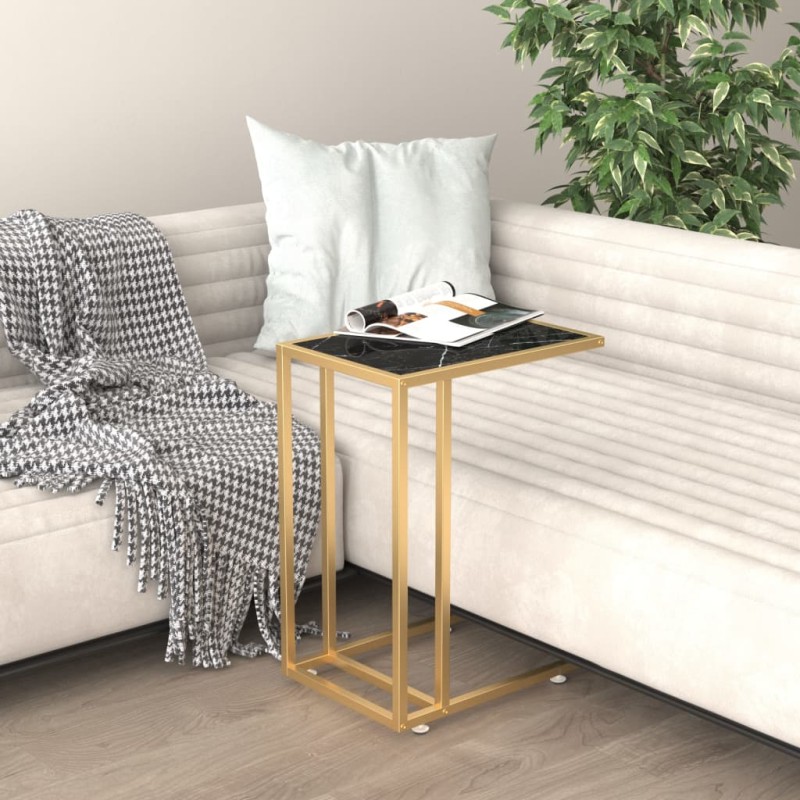 vidaXL Computer-Beistelltisch Schwarz Marmor 50x35x65 cm Hartglas vidaXL Computer-Beistelltisch Schwarz Marmor 50x35x65 cm Hartglas
