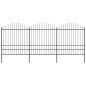 Gartenzaun mit Speerspitzen Stahl (1,75 - 2) x 5,1 m Schwarz Gartenzaun mit Speerspitzen Stahl (1,75 - 2) x 5,1 m Schwarz