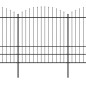 Gartenzaun mit Speerspitzen Stahl (1,75 - 2) x 5,1 m Schwarz Gartenzaun mit Speerspitzen Stahl (1,75 - 2) x 5,1 m Schwarz
