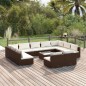 vidaXL 12-tlg. Garten-Lounge-Set mit Kissen Braun Poly Rattan vidaXL 12-tlg. Garten-Lounge-Set mit Kissen Braun Poly Rattan