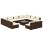 vidaXL 12-tlg. Garten-Lounge-Set mit Kissen Braun Poly Rattan vidaXL 12-tlg. Garten-Lounge-Set mit Kissen Braun Poly Rattan