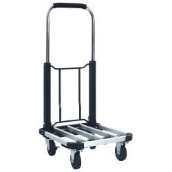 vidaXL Transportwagen Klappbar 150 kg Aluminium Silbern  
