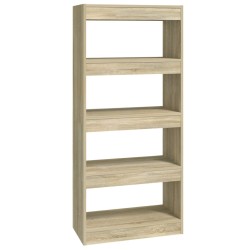 vidaXL Bücherregal/Raumteiler Sonoma-Eiche 60x30x135 cm Holzwerkstoff