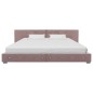Bett mit Memory-Schaum-Matratze Rosa Samt 160 x 200 cm Bett mit Memory-Schaum-Matratze Rosa Samt 160 x 200 cm