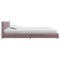 Bett mit Memory-Schaum-Matratze Rosa Samt 160 x 200 cm Bett mit Memory-Schaum-Matratze Rosa Samt 160 x 200 cm