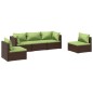 vidaXL 5-tlg. Garten-Lounge-Set mit Kissen Poly Rattan Braun vidaXL 5-tlg. Garten-Lounge-Set mit Kissen Poly Rattan Braun