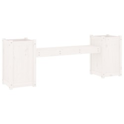 vidaXL Gartenbank mit Pflanzkübeln Weiß 180x36x63 cm Massivholz Kiefer
