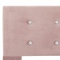 Bett mit Memory-Schaum-Matratze Rosa Samt 160 x 200 cm Bett mit Memory-Schaum-Matratze Rosa Samt 160 x 200 cm