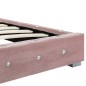 Bett mit Memory-Schaum-Matratze Rosa Samt 160 x 200 cm Bett mit Memory-Schaum-Matratze Rosa Samt 160 x 200 cm