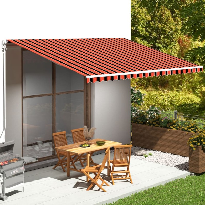 vidaXL Markisenbespannung Orange und Braun 5x3,5 m vidaXL Markisenbespannung Orange und Braun 5x3,5 m