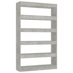 vidaXL Bücherregal/Raumteiler Betongrau 100x30x166 cm