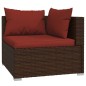 vidaXL 11-tlg. Garten-Lounge-Set mit Kissen Braun Poly Rattan