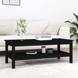 vidaXL Couchtisch Schwarz 110x50x40 cm Massivholz Kiefer